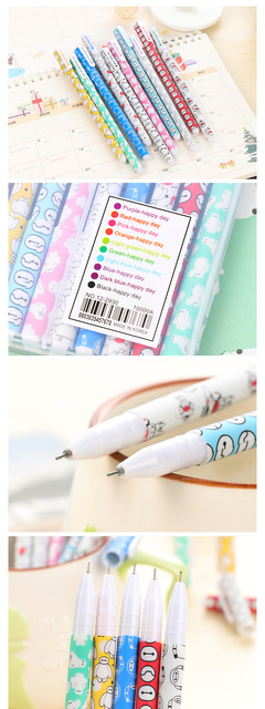 Długopis żelowy kreatywny w 10 kolorach, pióro neutralne z pudełkiem PCV - idealne przybory szkolne do pisania w stylu koreańskim - Wianko - 10