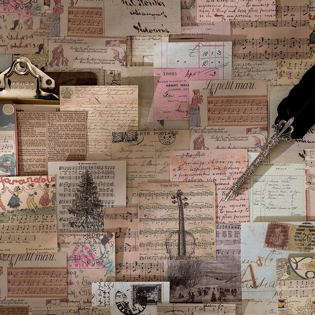 Naklejki artystyczne Retro na arkuszu - dekoracje do scrapbookingu, samoprzylepny papier z kolekcji Album DIY - Wianko - 5