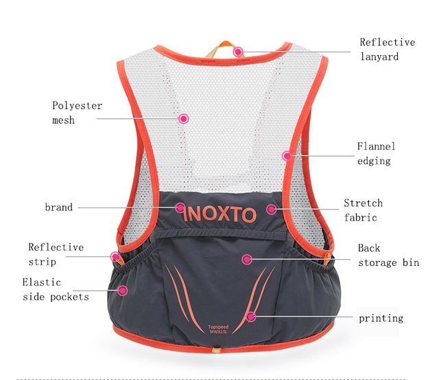 Lekki plecak Hydration Vest - torba do biegania, jazdy na rowerze, maratonów, pieszych wycieczek, ultra lekka, przenośna torba z 500 ml butelką wody - Wianko - 1