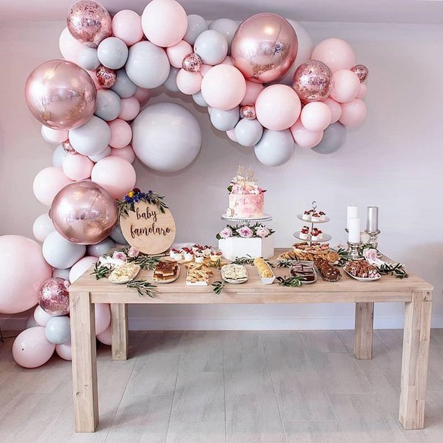 Różowe balony dekoracyjne Garland Arch - Balon dzień pierwszych urodzin dziewczynki, Baby Shower - wystrój na przyjęcie urodzinowe lub baby shower - Wianko - 1
