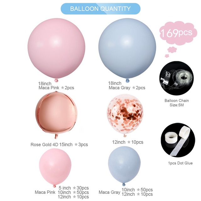 Różowe balony dekoracyjne Garland Arch - Balon dzień pierwszych urodzin dziewczynki, Baby Shower - wystrój na przyjęcie urodzinowe lub baby shower - Wianko - 4