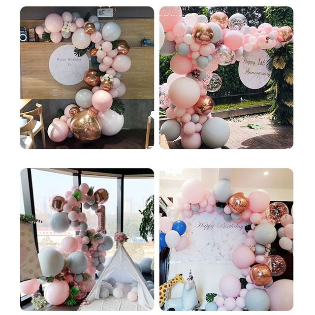 Różowe balony dekoracyjne Garland Arch - Balon dzień pierwszych urodzin dziewczynki, Baby Shower - wystrój na przyjęcie urodzinowe lub baby shower - Wianko - 5