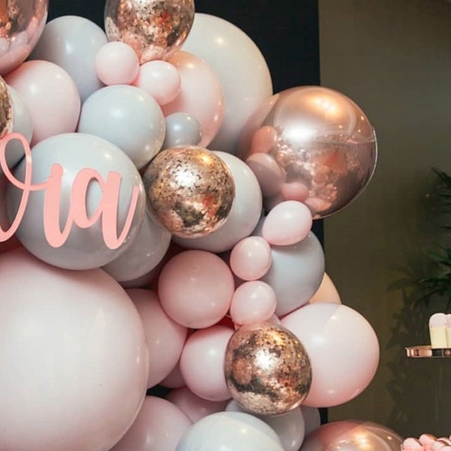 Różowe balony dekoracyjne Garland Arch - Balon dzień pierwszych urodzin dziewczynki, Baby Shower - wystrój na przyjęcie urodzinowe lub baby shower - Wianko - 2