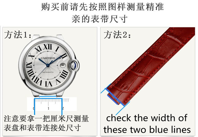Pasek z prawdziwej skóry Czerwony/Niebieski/Różowy 18*11/20*12mm z zapięciem składanym do zegarka Ballonbleu De Cartie R - Wianko - 9