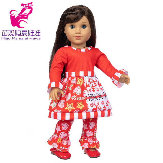 Ubranie dla lalki 43 cm - czerwona sukienka świąteczna - Wianko - 6