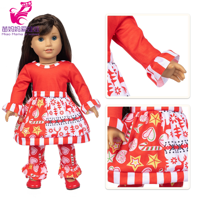 Ubranie dla lalki 43 cm - czerwona sukienka świąteczna - Wianko - 7