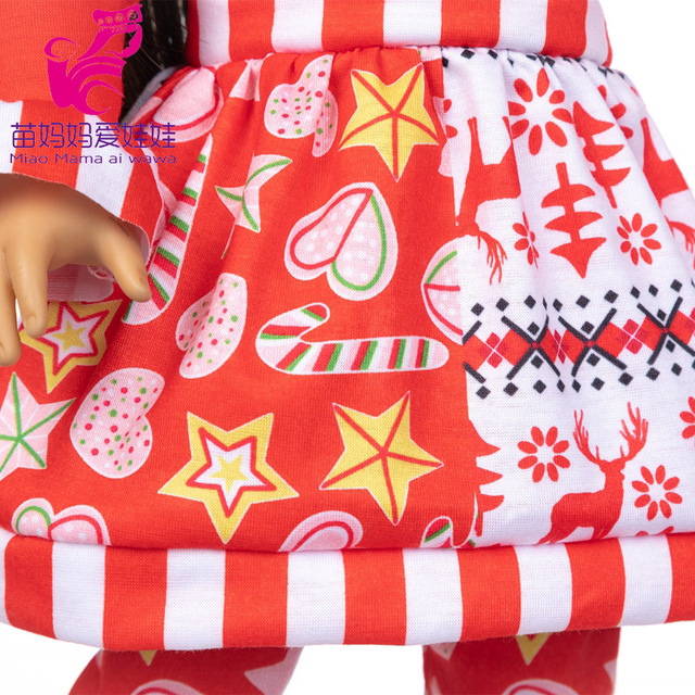 Ubranie dla lalki 43 cm - czerwona sukienka świąteczna - Wianko - 5