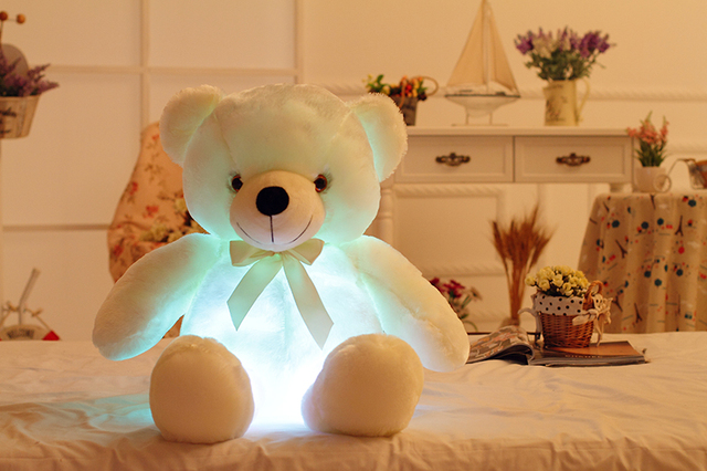 Pluszowy Miś LED z Twórczym Światłem - Poduszka 30-50cm, Kolorowe Świecące Zabawki dla Dzieci - Wianko - 4