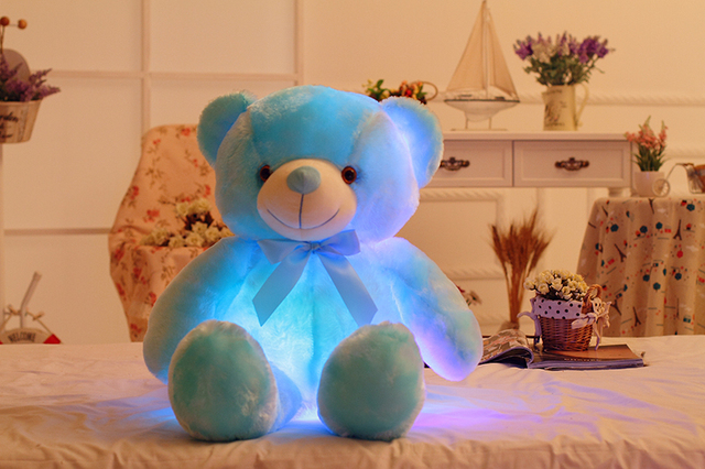 Pluszowy Miś LED z Twórczym Światłem - Poduszka 30-50cm, Kolorowe Świecące Zabawki dla Dzieci - Wianko - 6
