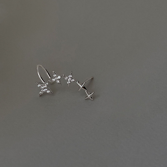 Kobiece proste gwiazdkowe kolczyki z klipsami do ucha Evimi, wykonane z 925 srebra - Wianko - 5