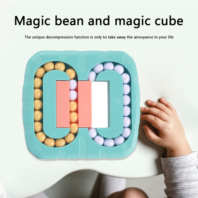 Dzieci dwustronna kostka Hamburger magiczne obracanie palca Stress Relief zabawka Cube Funny Cube prezent - Wianko - 4