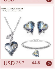 Kolczyki wiszące Neoglory ze niebieskim kryształem Rhinestone w kształcie serca - idealny prezent dla kobiet i dziewczyn - Wianko - 11