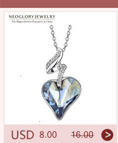 Kolczyki wiszące Neoglory ze niebieskim kryształem Rhinestone w kształcie serca - idealny prezent dla kobiet i dziewczyn - Wianko - 27