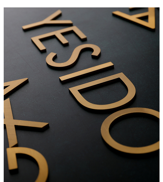 Niestandardowe litery dekoracyjne z czystej miedzi w stylu nordyckim dla domu, hotelu czy społeczności - Wianko - 3