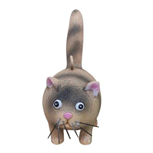Rzemiosłnicza miniaturowa kotka - dekoracyjny wisiorek w formie kotowej rzeźby z żywicy - Wianko - 40