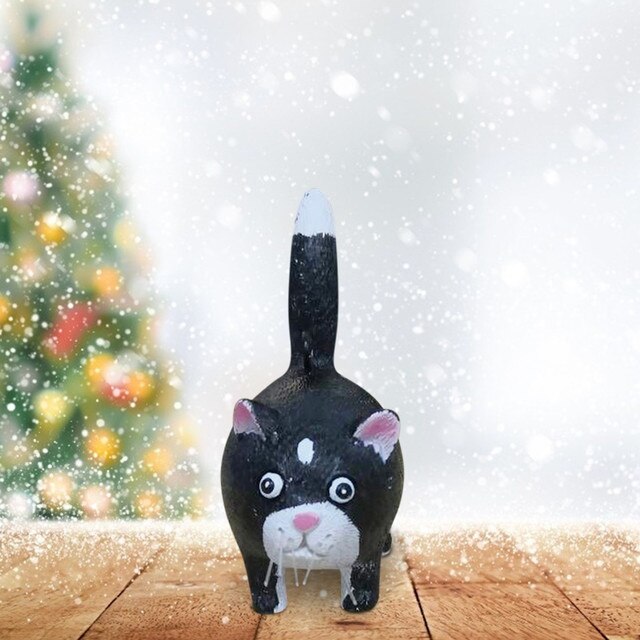 Rzemiosłnicza miniaturowa kotka - dekoracyjny wisiorek w formie kotowej rzeźby z żywicy - Wianko - 29