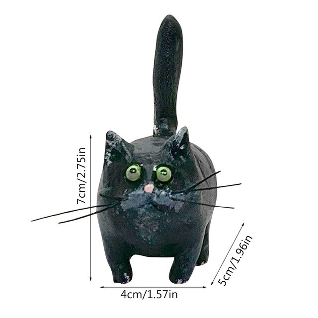 Rzemiosłnicza miniaturowa kotka - dekoracyjny wisiorek w formie kotowej rzeźby z żywicy - Wianko - 48