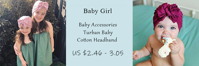 Elegancki turban dla niemowląt - okłady na głowę z bawełny dla dziewcząt - Wianko - 1