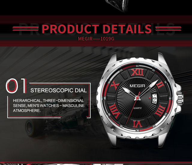 Męski zegarek kwarcowy marki MEGIR Sport z czarnym paskiem z PU, modowy zegar wojskowy na rękę - Wianko - 10