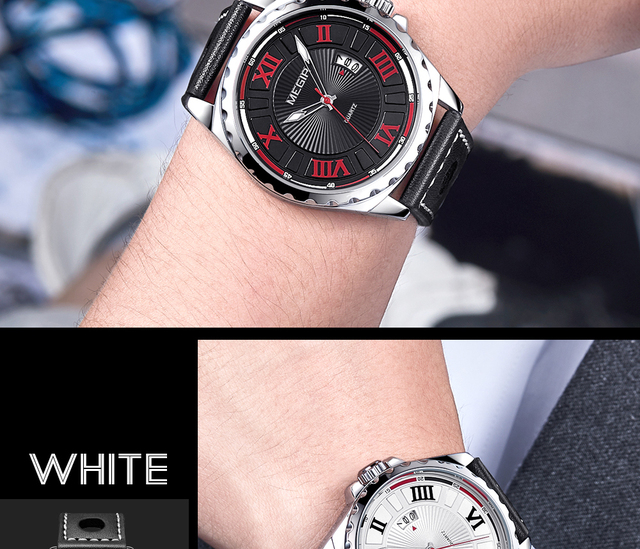 Męski zegarek kwarcowy marki MEGIR Sport z czarnym paskiem z PU, modowy zegar wojskowy na rękę - Wianko - 15
