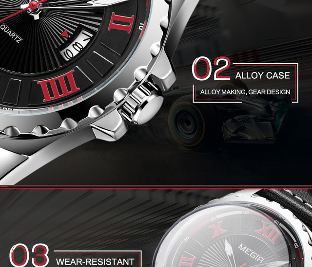 Męski zegarek kwarcowy marki MEGIR Sport z czarnym paskiem z PU, modowy zegar wojskowy na rękę - Wianko - 11