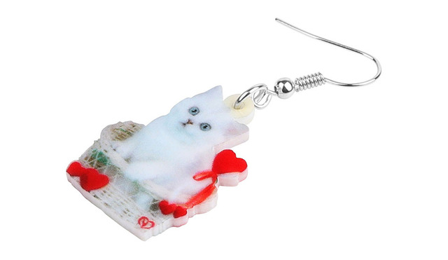 Kolczyki wiszące Burmilla Cat - WEVENI, akrylowa biżuteria walentynkowa dla kobiet i dziewcząt - Wianko - 1
