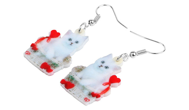 Kolczyki wiszące Burmilla Cat - WEVENI, akrylowa biżuteria walentynkowa dla kobiet i dziewcząt - Wianko - 2