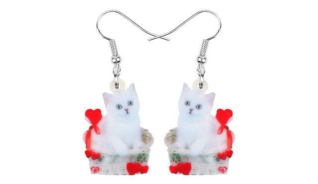 Kolczyki wiszące Burmilla Cat - WEVENI, akrylowa biżuteria walentynkowa dla kobiet i dziewcząt - Wianko - 3