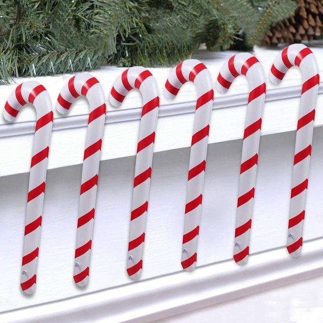 Nadmuchiwana laska ze słodyczami na Boże Narodzenie do dekoracji choinki (1 sztuka) - Wianko - 2