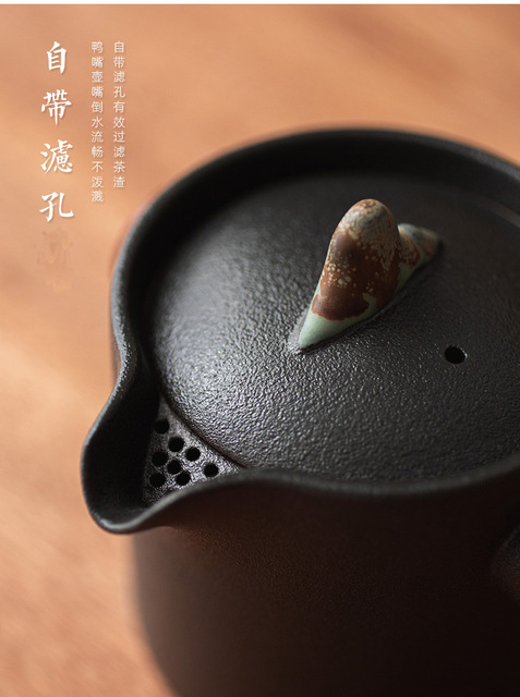 Retro chińskie ceramiczne naczynie do herbaty - zestaw Kung Fu z 2 filiżankami - Mountain - podróżny - fajny prezent - Wianko - 13