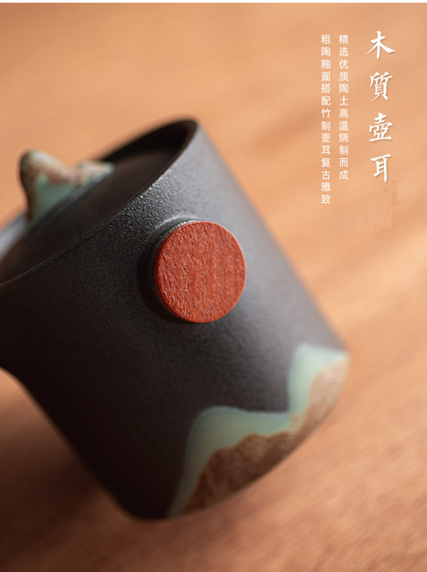 Retro chińskie ceramiczne naczynie do herbaty - zestaw Kung Fu z 2 filiżankami - Mountain - podróżny - fajny prezent - Wianko - 12