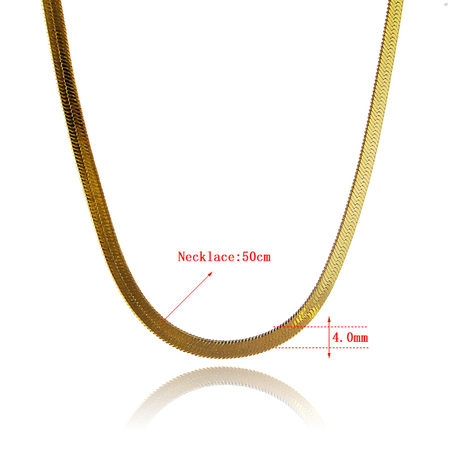 Naszyjnik choker Moda 24K złoty 4MM 50CM ostrze – biżuteria męska i damska - Wianko - 8