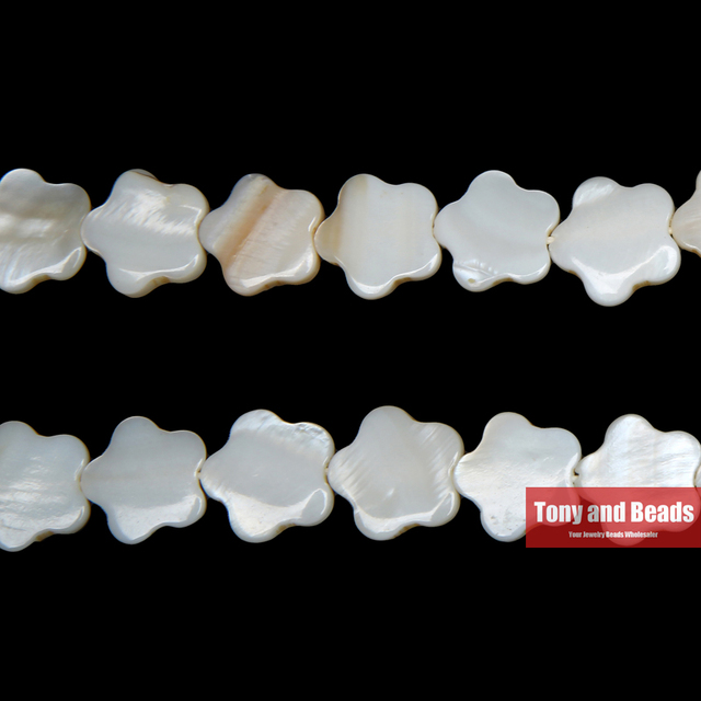 15 naturalnych perłowych koralików kwiatowych na pasmo, 15 mm, 39 cm, SB8 - Wianko - 1