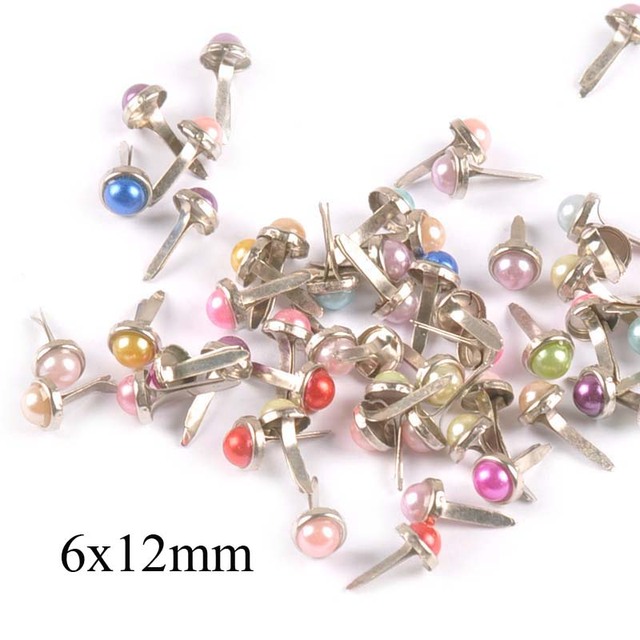 50 sztuk metalowych pinów do ozdabiania odzieży i toreb - serca 6.5-15mm, kolorowe i stylowe nity DIY [c1926] - Wianko - 9