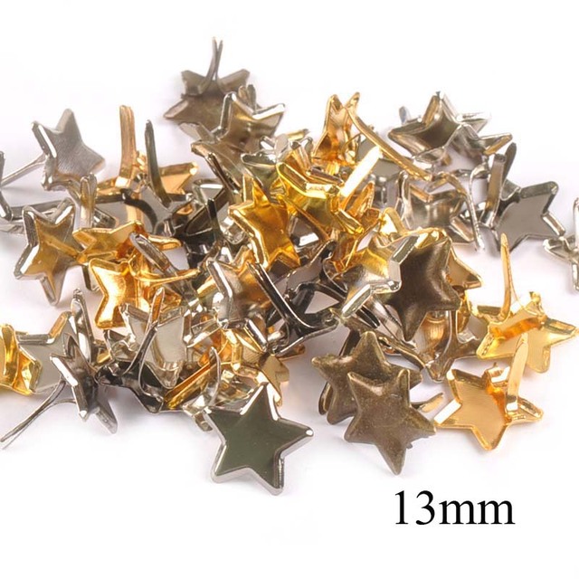 50 sztuk metalowych pinów do ozdabiania odzieży i toreb - serca 6.5-15mm, kolorowe i stylowe nity DIY [c1926] - Wianko - 8