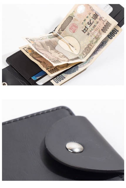 Męski klips na pieniądze z cienkim portfelem - PU Leather, metalowa klamra, kartonowe opakowanie ZH-114 - Wianko - 11