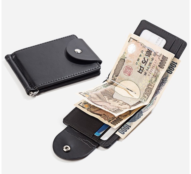 Męski klips na pieniądze z cienkim portfelem - PU Leather, metalowa klamra, kartonowe opakowanie ZH-114 - Wianko - 2