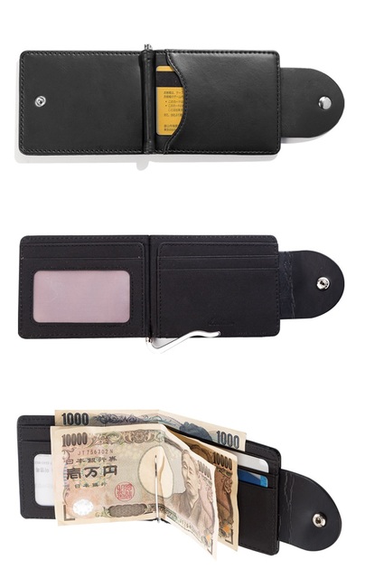 Męski klips na pieniądze z cienkim portfelem - PU Leather, metalowa klamra, kartonowe opakowanie ZH-114 - Wianko - 7