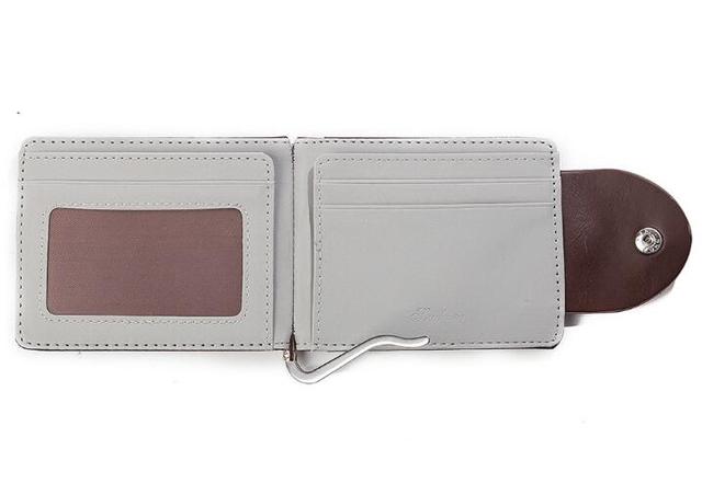 Męski klips na pieniądze z cienkim portfelem - PU Leather, metalowa klamra, kartonowe opakowanie ZH-114 - Wianko - 14