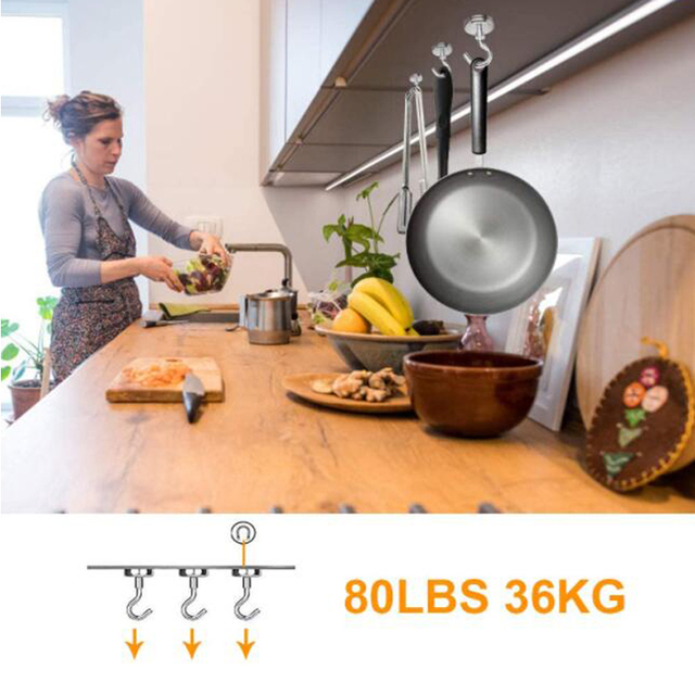 Potężny hak magnetyczny naścienny 2/4/610 sztuk do przechowywania narzędzi domowych - dla domu, kuchni i miejsca pracy - Wianko - 9