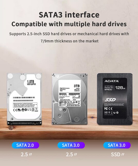 Obudowa dysku twardego TISHRIC Optibay SATA 9.5mm/12.7mm HDD Caddy 2.5'' SSD Box - Wianko - 8