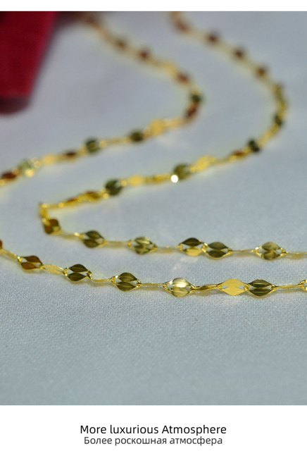 Naszyjnik łańcuszkowy NYMPH oryginalny, 18K złoty, prawdziwe AU750, wisiorek, płaski łańcuch w kolorze żółtym, białym i różowym złocie dla kobiet, prezent na imprezę X320 - Wianko - 4