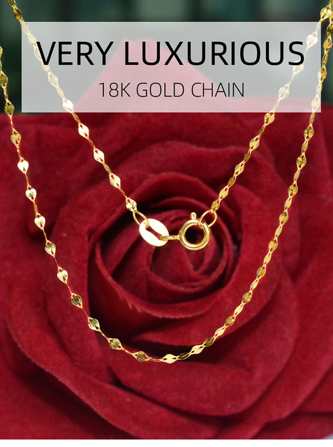 Naszyjnik łańcuszkowy NYMPH oryginalny, 18K złoty, prawdziwe AU750, wisiorek, płaski łańcuch w kolorze żółtym, białym i różowym złocie dla kobiet, prezent na imprezę X320 - Wianko - 1