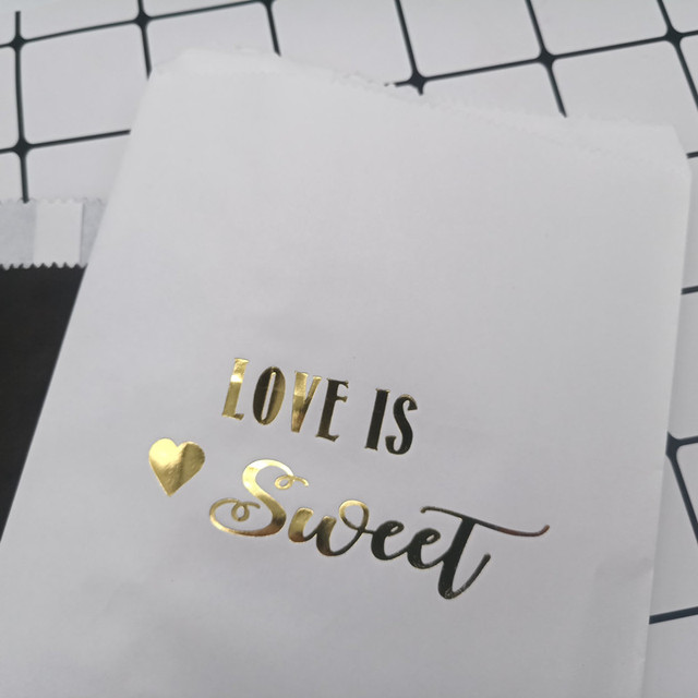 Torby na prezent Love Is Sweet - 10/25 sztuk, papierowe, idealne na urodziny, wesele i Baby Shower - Wianko - 9