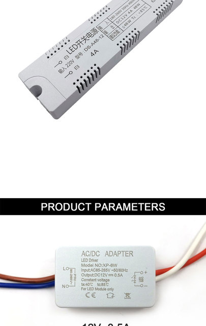 Zasilacz transformator 12V mały rozmiar 0.5A-6A do taśm LED AC 220V do DC12V - Wianko - 4