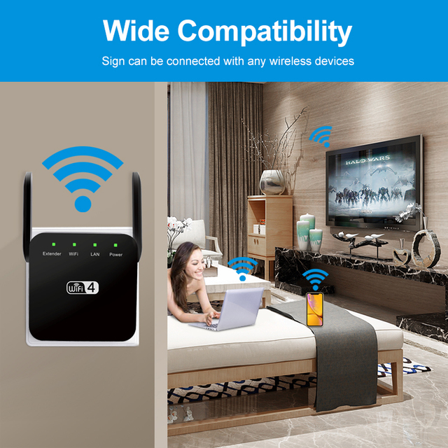 Wzmacniacz WiFi 2.4G 5Ghz 300M 1200 mb/s 802.11AC Extender - Wianko - 7