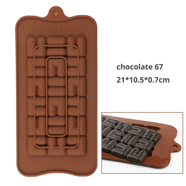 Silikonowa tabliczka czekolady - Forma silikonowa do dekoracji ciast czekoladowych - Narzędzie do pieczenia i formowanie cukierków - Mold DIY 2021 - Wianko - 13