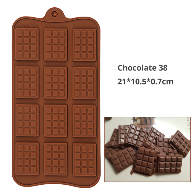 Silikonowa tabliczka czekolady - Forma silikonowa do dekoracji ciast czekoladowych - Narzędzie do pieczenia i formowanie cukierków - Mold DIY 2021 - Wianko - 9