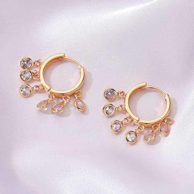 Kolczyki wiszące z błyszczącymi kryształami w kształcie kropli wody - 2021 Trend biżuteria dla kobiet - Wianko - 16