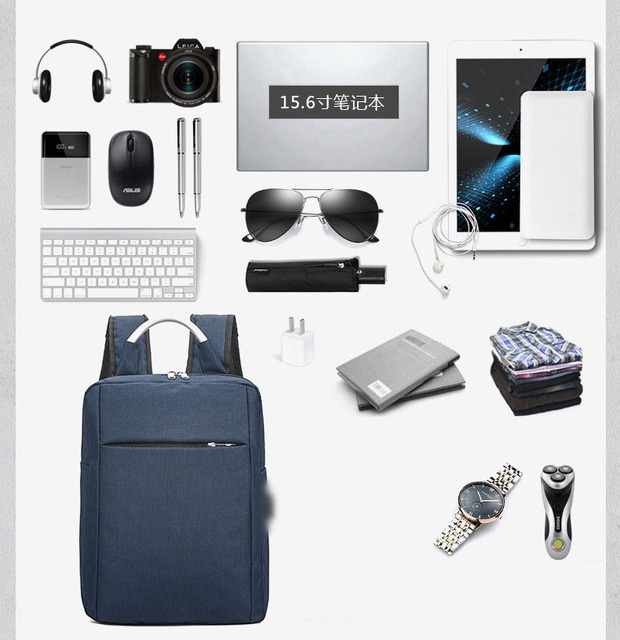 Męskie plecaki na laptopa, 15.6 cala, z ładowaniem USB, dużej pojemności, podróżne, szkolne - Wianko - 5